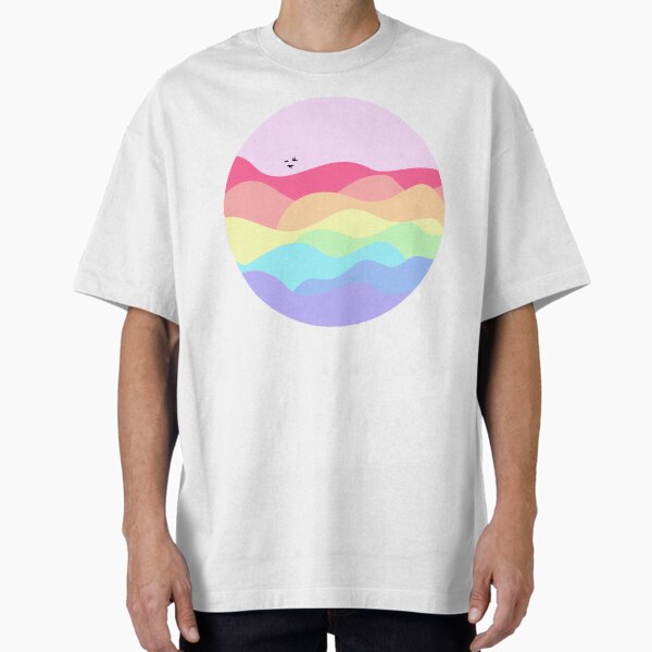 Item preview, Subtle Gay Pride Flag Nature Mountain Waves designed and sold by spooniecentral.