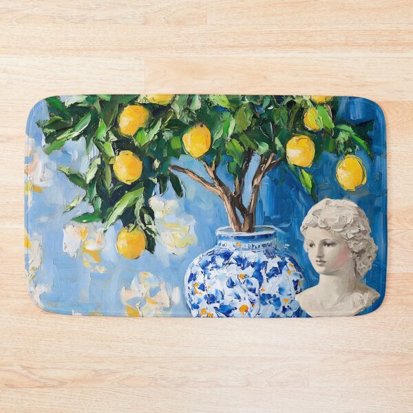 Item preview, Grandmillennial art, Still life with lemon tree and ginger jar designed and sold by SophieClimaArt.