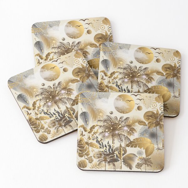 Item preview, Elegant Gold Tropical Jungle Pattern | Botanical Palm Leaves Design designed and sold by Sugar Wisdom .