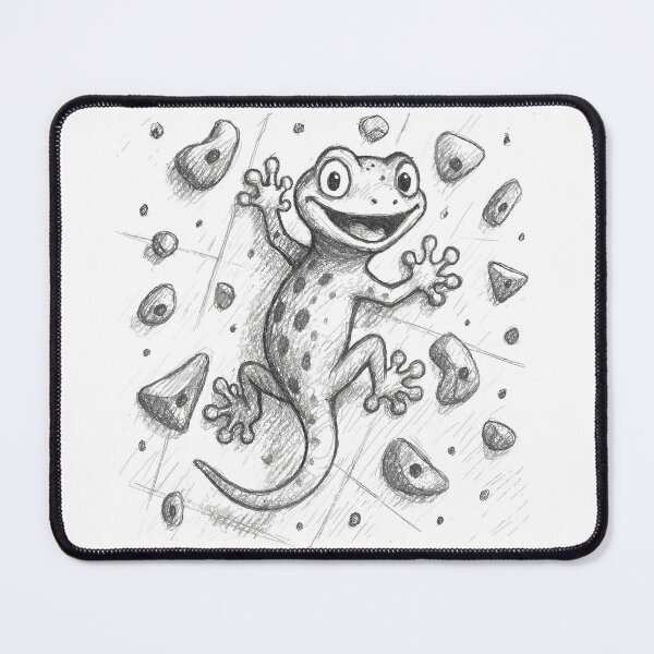 Artikelvorschau, Bouldern Gecko Echse Klettern Zeichnung Geschenk entworfen und verkauft von Pineapple-Tree.