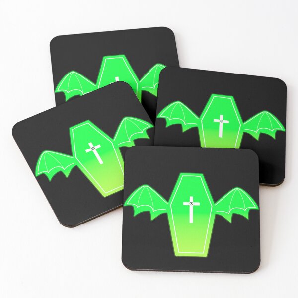 Item preview, bright green coffin with wings ₊˚ෆ designed and sold by cottonlacey.
