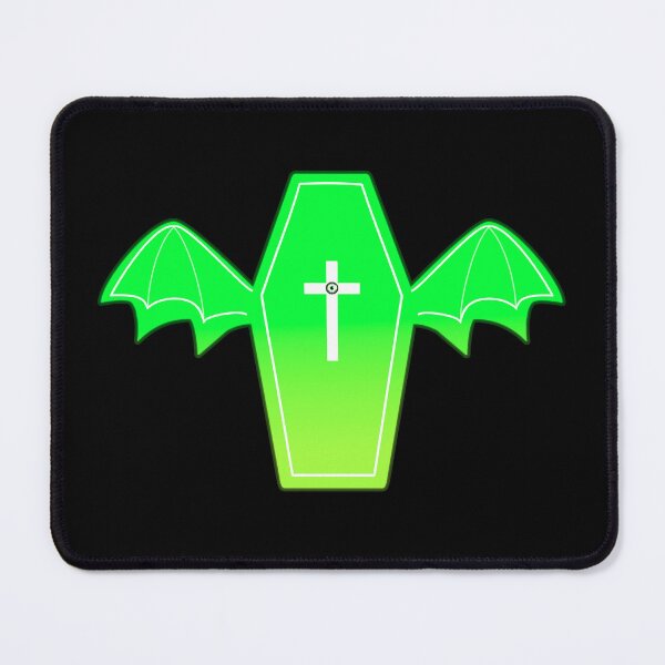 Item preview, bright green coffin with wings ₊˚ෆ designed and sold by cottonlacey.