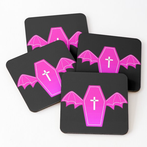 Item preview, bright pink coffin with wings ₊˚ෆ designed and sold by cottonlacey.
