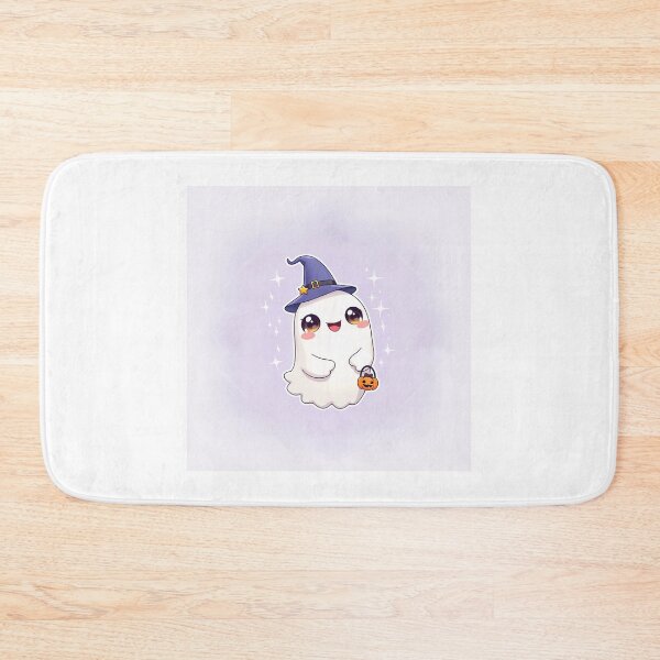 Item preview, Kawaii Chibi Ghost with Pumpkin Bucket designed and sold by MangaVixens.