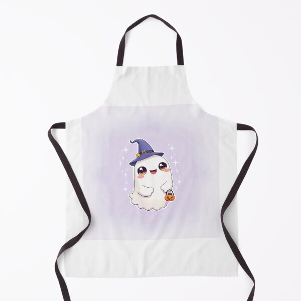 Item preview, Kawaii Chibi Ghost with Pumpkin Bucket designed and sold by MangaVixens.