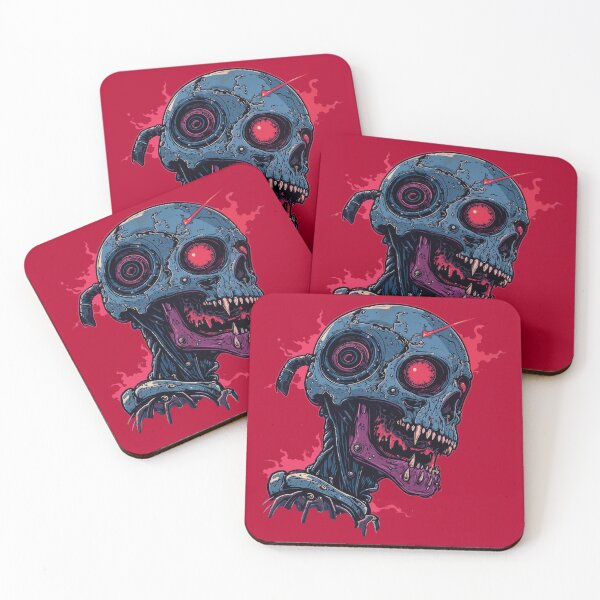 Item preview, Cybernetic Skull Horror – Futuristic Undead Robot with a Sinister Glow designed and sold by DopeVibeStuff.