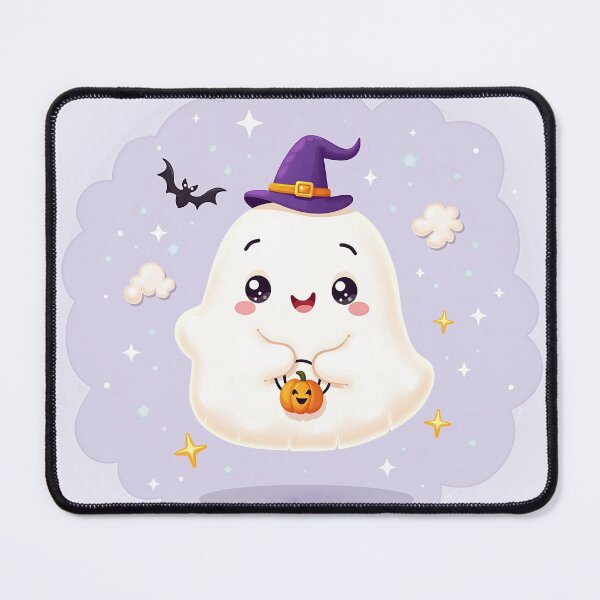 Item preview, Kawaii Chibi Ghost with Pumpkin Bucket designed and sold by MangaVixens.