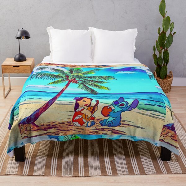 Aperçu de l'œuvre Hawaii Lilo Stitch Coconut Palm Beach Aloha Ukulélé Surf créée et vendue par TJino.