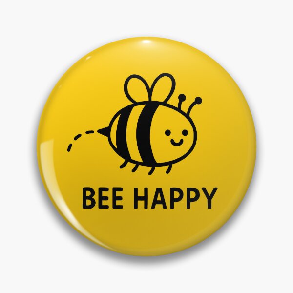 Item preview,  Bee Happy – Cute Smiling Bee Positive Vibes - Black designed and sold by FunnehGacha.