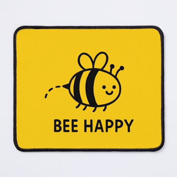 Item preview, Bee Happy – Cute Smiling Bee Positive Vibes - Black designed and sold by FunnehGacha.