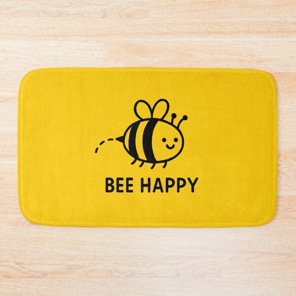 Item preview,  Bee Happy – Cute Smiling Bee Positive Vibes - Black designed and sold by FunnehGacha.