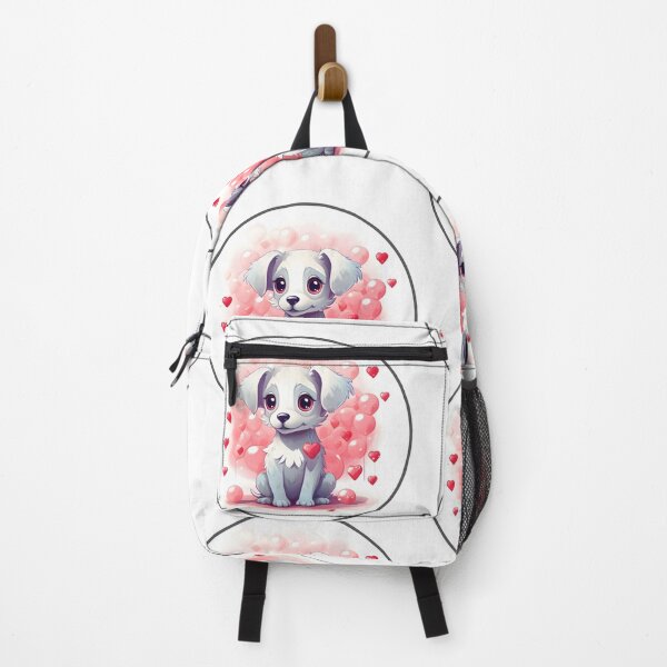 Item preview, CUTE DOG STICKER WITH HEARTS designed and sold by infinitearte.
