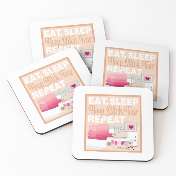 Item preview, Eat Sleep Repeat Embroidery - Embroidery Machine - PINK designed and sold by StellarFX.