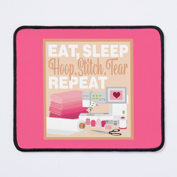 Item preview, Eat Sleep Repeat Embroidery - Embroidery Machine - PINK designed and sold by StellarFX.