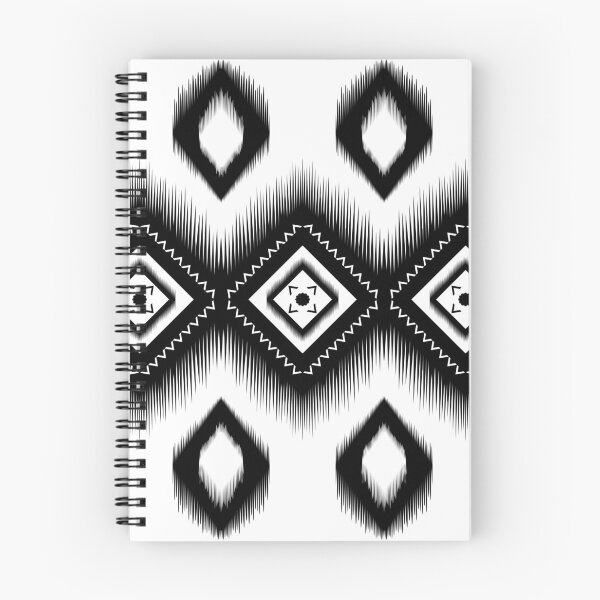 Item preview, White Ethnic Ikat Geometric oriental pattern Black and White designed and sold by RisaArt22.