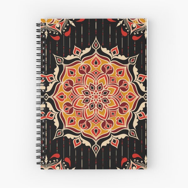 Item preview, Bold seamless mandala pattern in ember gold and crimson red designed and sold by RisaArt22.