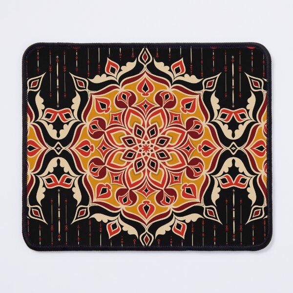 Item preview, Bold seamless mandala pattern in ember gold and crimson red designed and sold by RisaArt22.