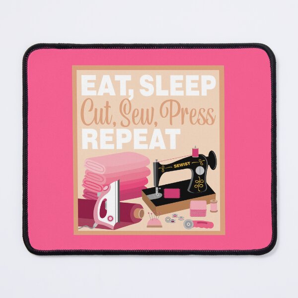 Item preview, Eat Sleep Repeat Quilting - Old Machine - PINK designed and sold by StellarFX.