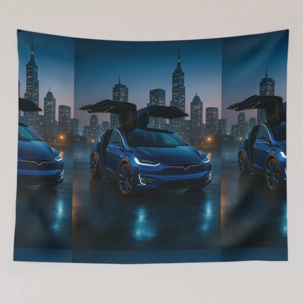 Item preview, Futuristic Electric SUV Car With Falcon Doors In City designed and sold by RevUpDesign.