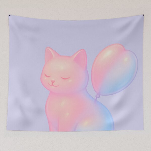 Item preview, swelling hart, balloon-winged cat designed and sold by ashwin.alcove.
