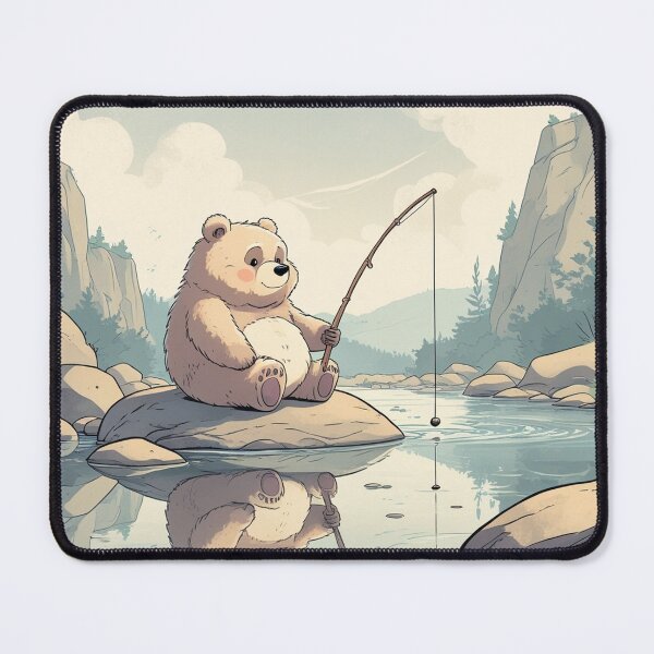 Item preview, Fishing for bears peacefully along the stream designed and sold by ZenAnimal.