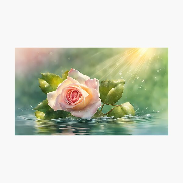 Item preview, Light Pink Rose in Water designed and sold by BookCovered.
