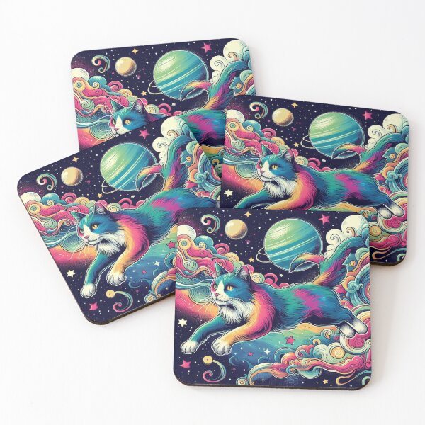 Item preview, colorful mystic cat designed and sold by Dogandesighn.