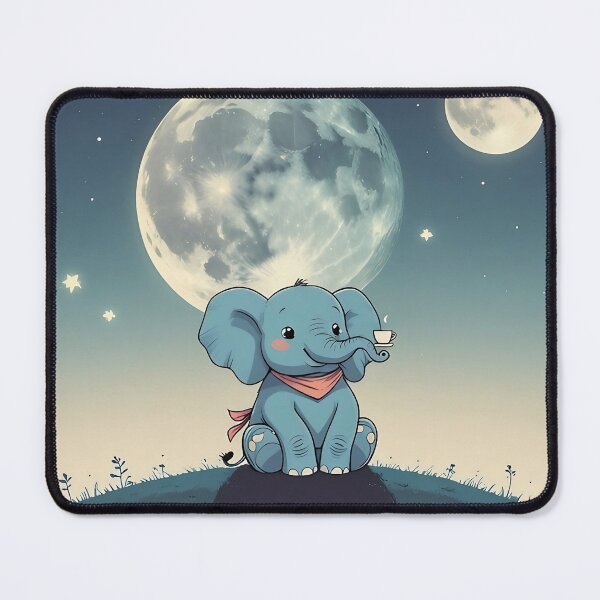 Item preview, Little Elephant Sitting Under Moonlight designed and sold by ZenAnimal.