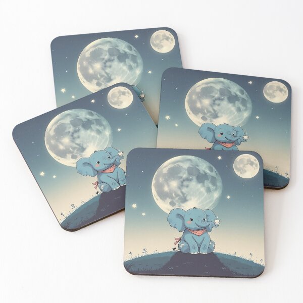 Item preview, Little Elephant Sitting Under Moonlight designed and sold by ZenAnimal.