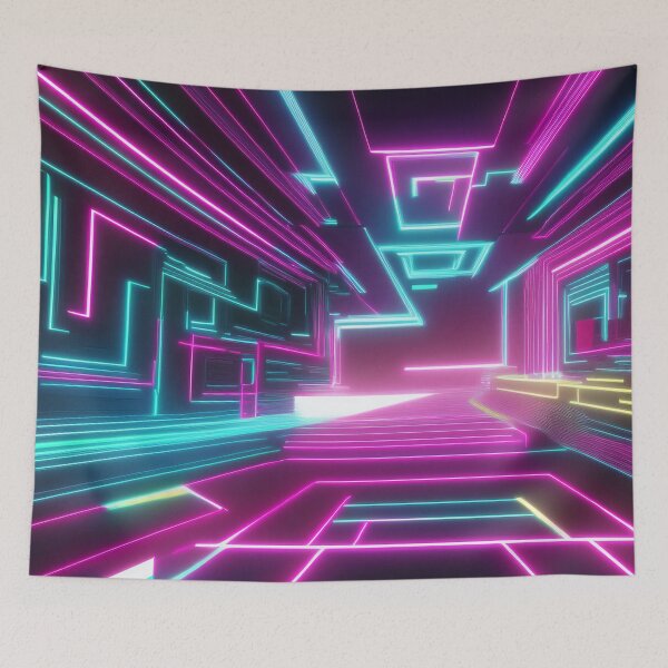Item preview, "Electric Dreams in a Neon Geometric Maze" designed and sold by ChernivtsiSkoda.