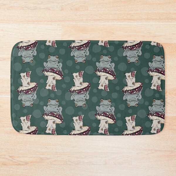 Item preview, vintage look fly agaric and frog on polka dots - pale ivy green designed and sold by kobyakov.