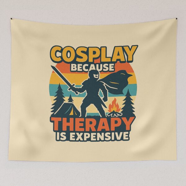 Item preview, Cosplay Because Therapy Is Expensive – Retro Comic Style designed and sold by Meandmyshop.
