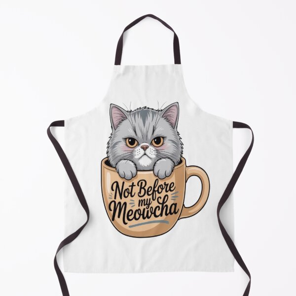 Item preview, Not Before My Meowcha – Grumpy British Shorthair Cat in Coffee Mug designed and sold by Petpixy.