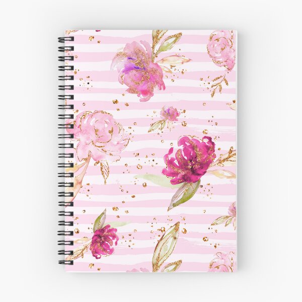 Item preview, Pink Watercolor Peonies Stripped Pattern designed and sold by KaramfilaS.
