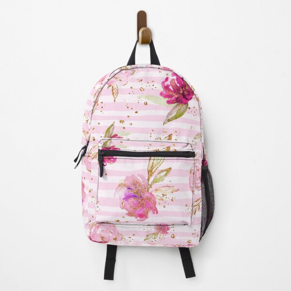 Item preview, Pink Watercolor Peonies Stripped Pattern designed and sold by KaramfilaS.