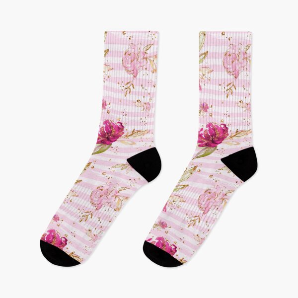 Item preview, Pink Watercolor Peonies Stripped Pattern designed and sold by KaramfilaS.