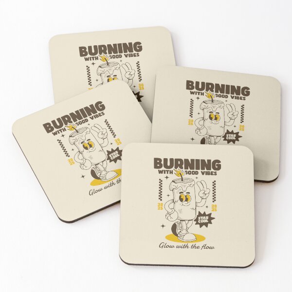 Item preview, Burning with Good Vibes - Retro Candle Character Design designed and sold by adipra.