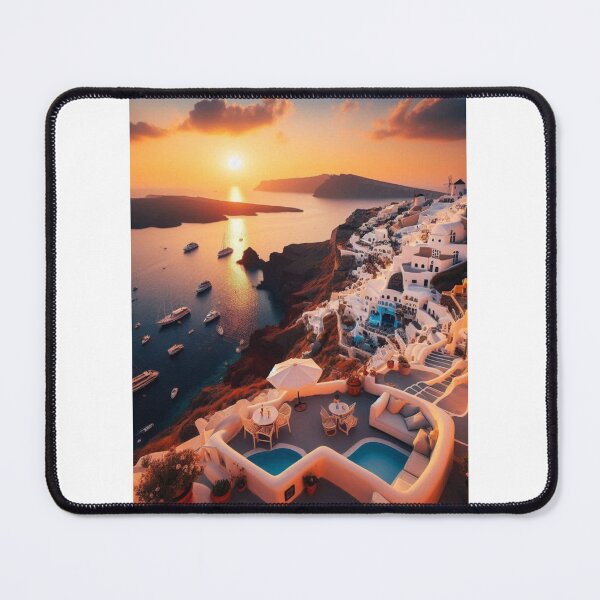Item preview, Santorini Sunsets – “Chasing Sunsets Above the Aegean” Greece Travel Art designed and sold by ashokreddy343.