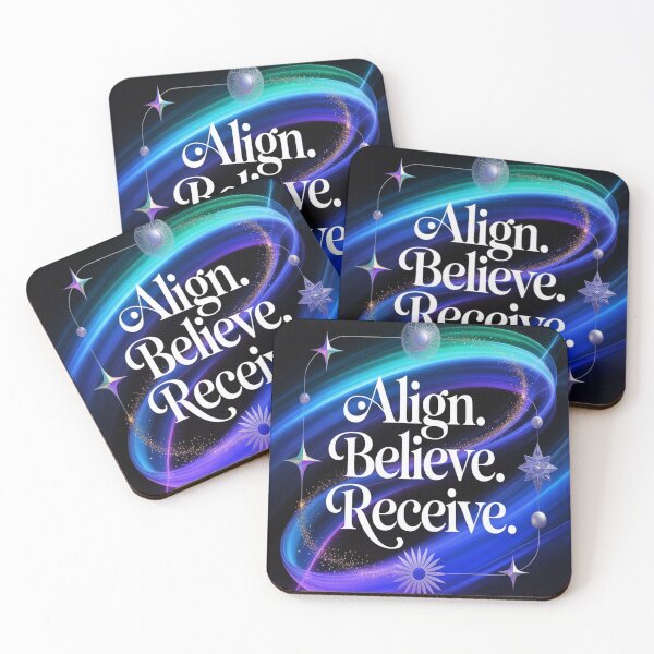 Item preview, Align Believe Receive – Spiritual Manifestation Quote Cosmic Art designed and sold by IManifestArt.