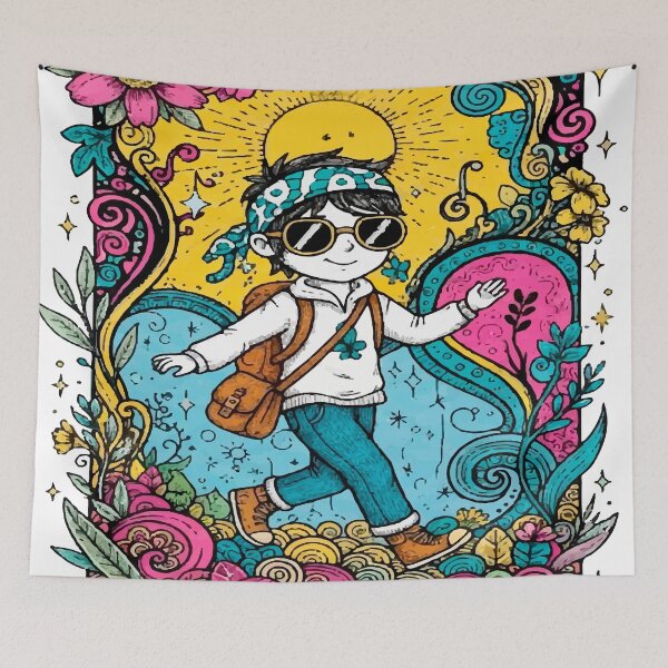 Item preview, Boho Illustration of The Fool - Magical and Colorful Tarot Card designed and sold by  Ojo de Lilith.