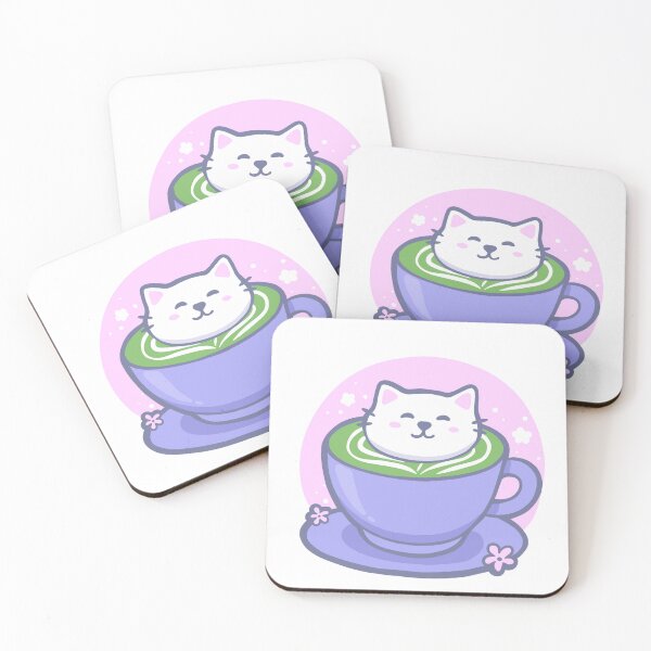 Item preview, Kawaii Cat in Matcha Cup – Cute Green Tea Aesthetic Art designed and sold by Tattyarts.