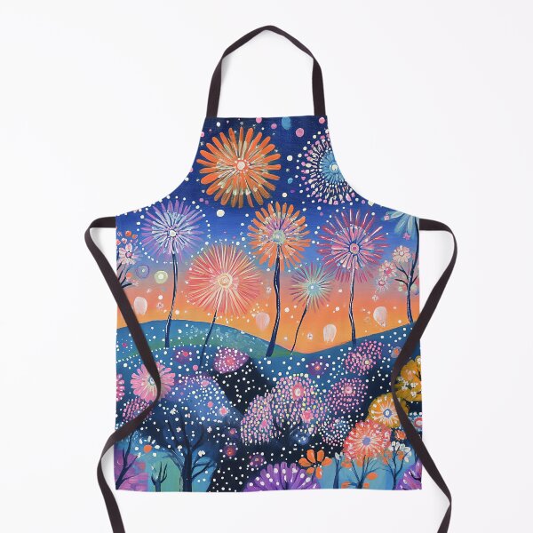 Item preview, Peach, Purple and Pink Firework Floral Hillside designed and sold by Neika Shimm Designs.