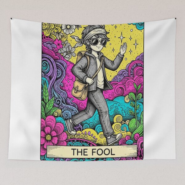 Item preview, Boho Illustration of The Fool - Magical and Colorful Tarot Card designed and sold by  Ojo de Lilith.