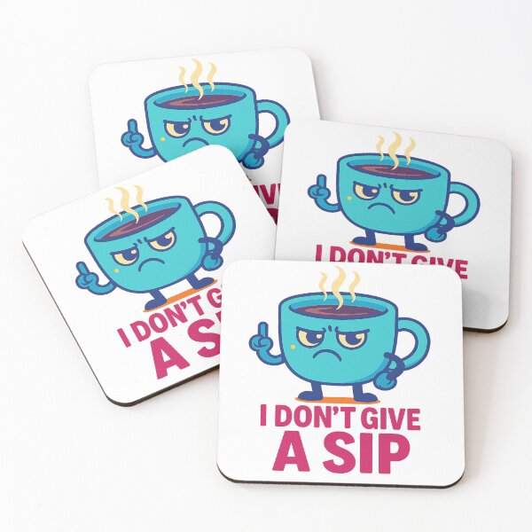 Item preview, I Don’t Give a Sip – Funny Coffee Mug Cartoon T-Shirt designed and sold by LuckyFoxMerch.