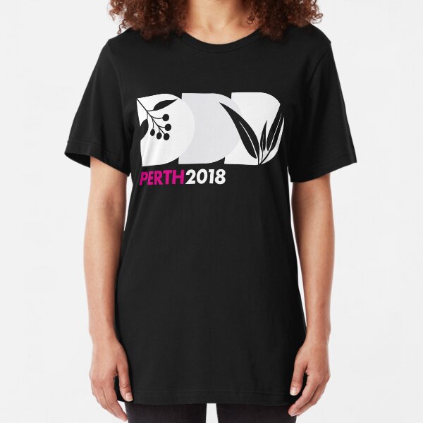DDD Perth 2018 Native Collection - White and Pink Slim Fit T-Shirt