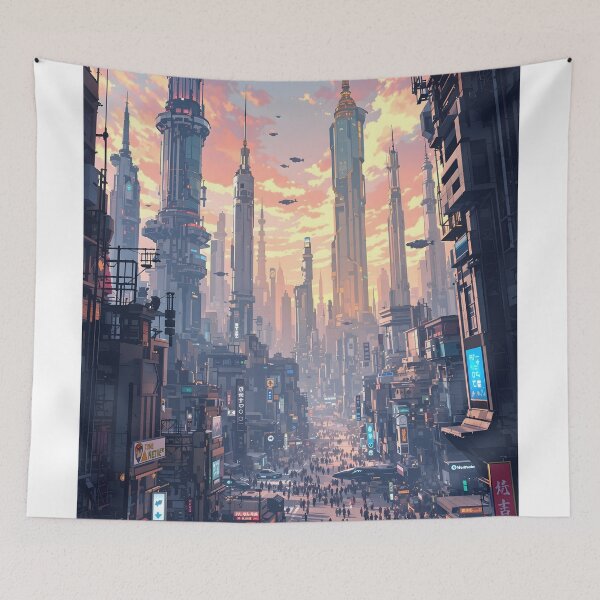 Item preview, Skyline of a Futuristic Metropolis designed and sold by oanaunciuleanu.