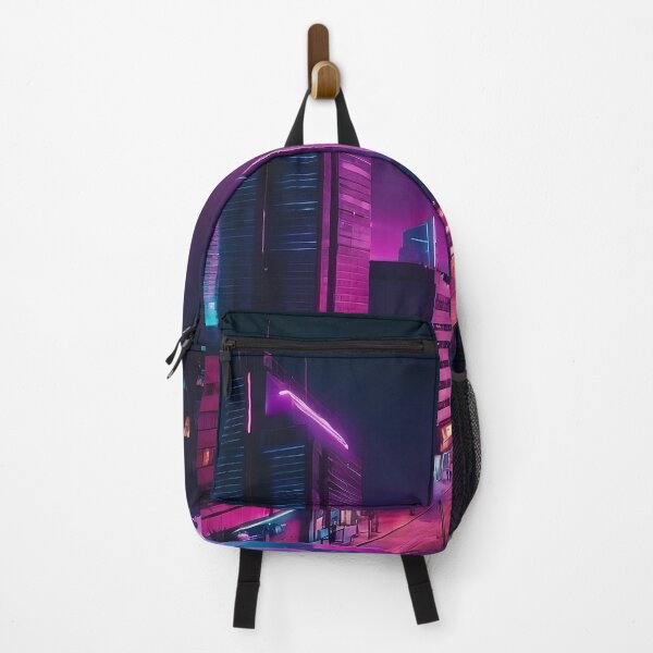 Artikelvorschau, Dreamy Neon Cityscape - Pink and Purple Urban Glow entworfen und verkauft von PureVibeStudio.