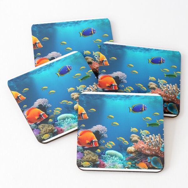 Item preview, Tropical sea underwater fishes on coral reef. Aquarium oceanarium wildlife  designed and sold by LuckyStep.