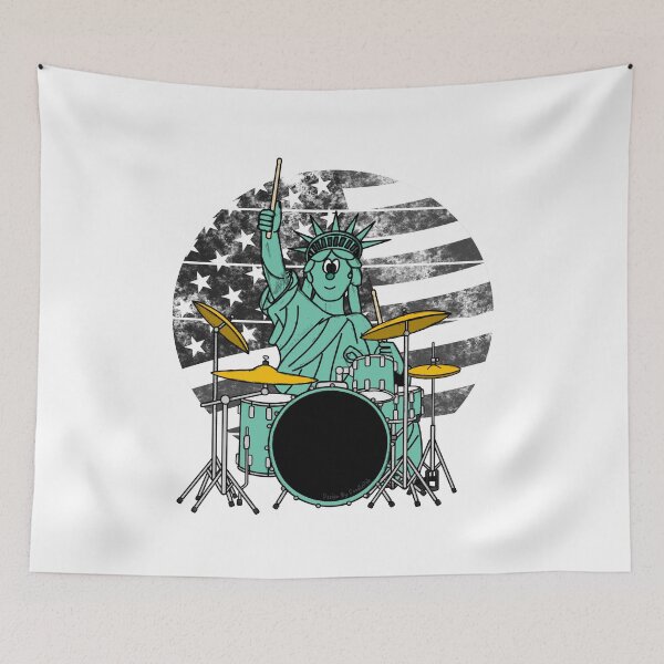 Item preview, Statue Of Liberty Drums 4th July Drummer Musician designed and sold by doodlerob.