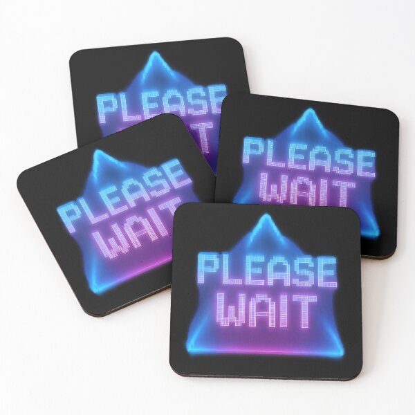 Item preview, Please Wait – Retro Pixel Neon wellbeing Sign Design designed and sold by Shoot-The-Moon.